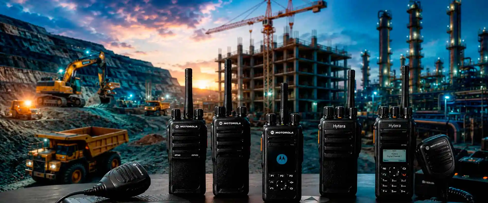 Equipe técnica da Datron prestando serviços de radiocomunicação